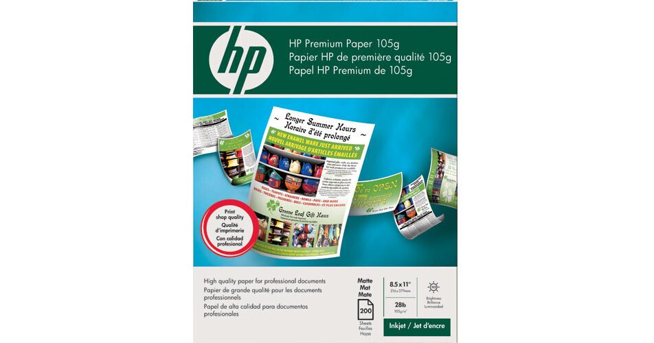 HP Premium Inkjet Paper 8.5x11" 200 Sheets 51634Y B&H Photo