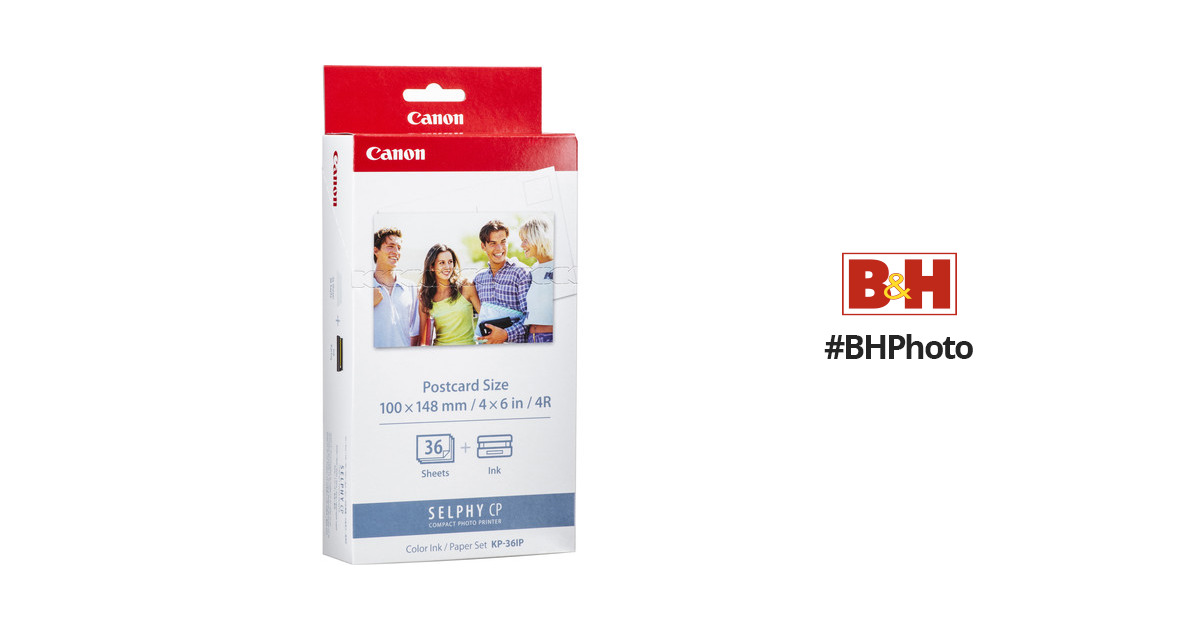 Fits Canon KP-36IP for Selphy CP1300 CP1200 Color Inks 4X6 in 36 Photo  Paper Set