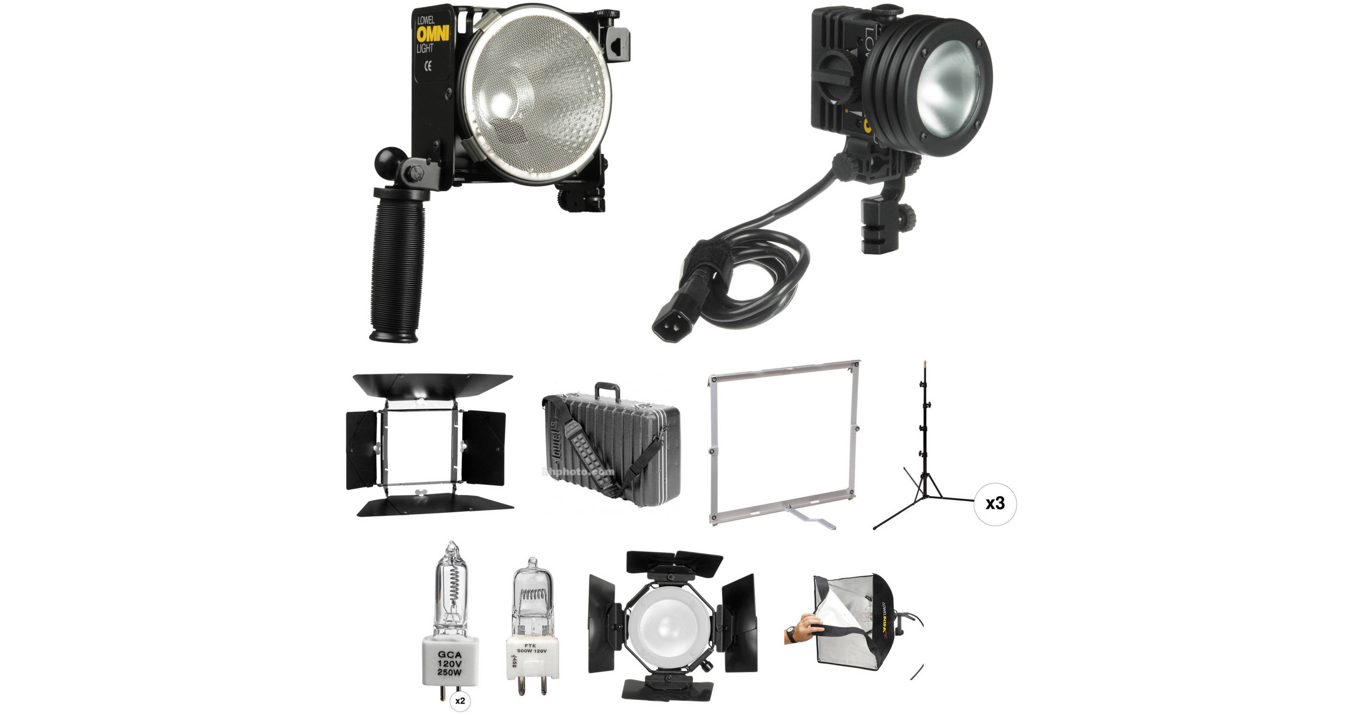 Lowel Omni-light, Pro-light, Rifa EX Three-Light Kit B&H Photo