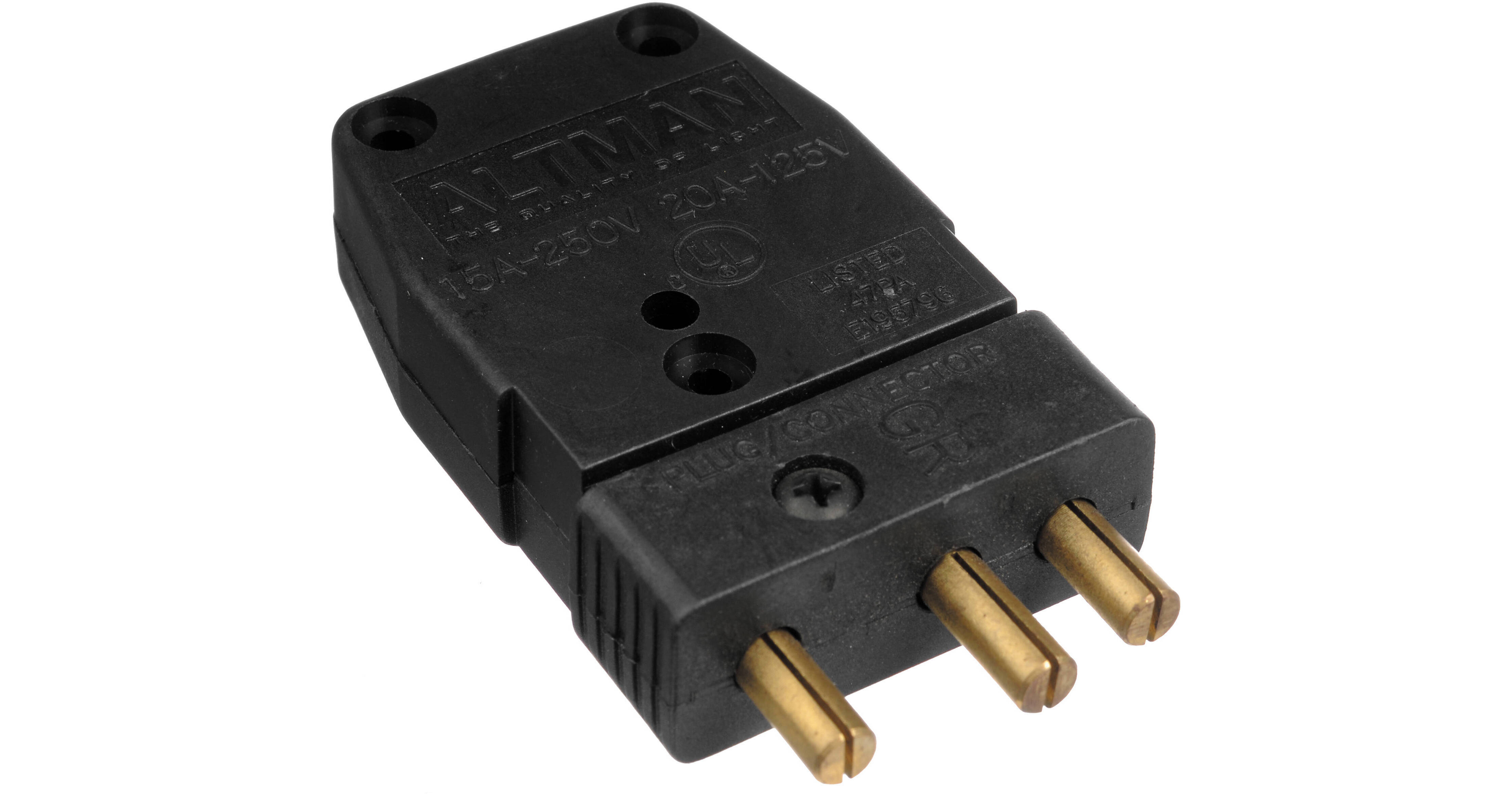 Altman Male Stage Pin Connector 20 Amps 52138GM B&H Photo