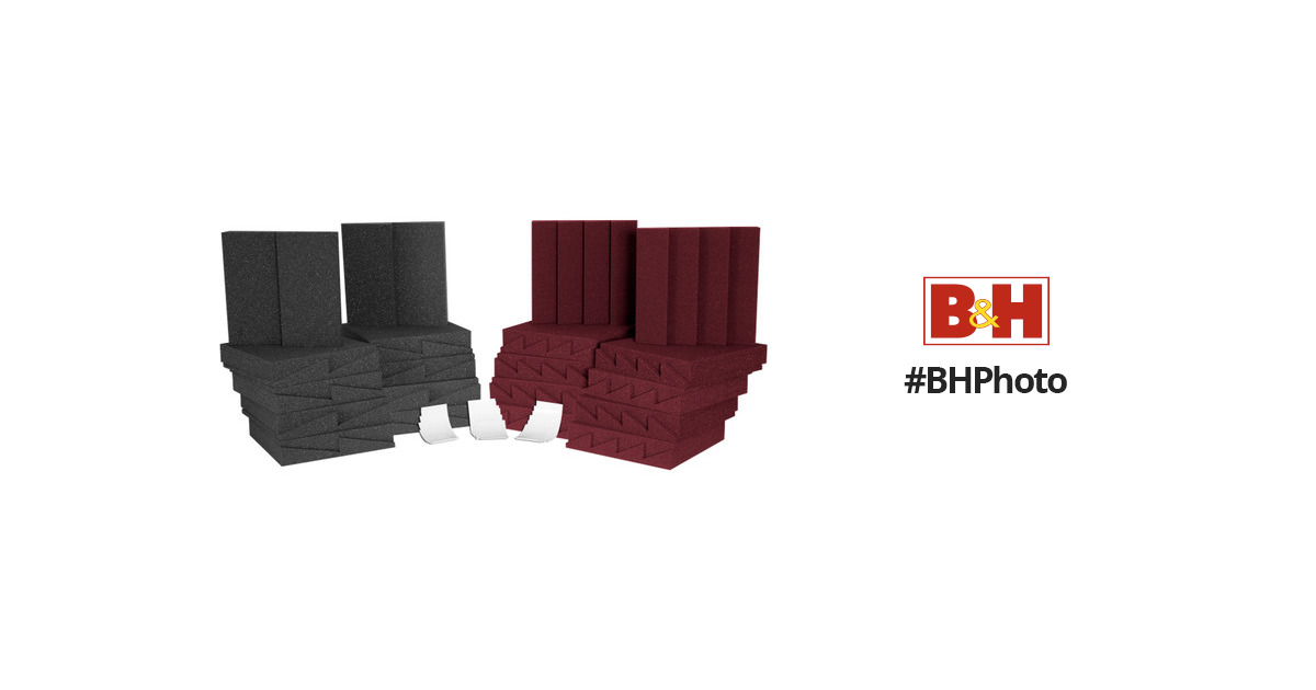 Auralex D36CHA/BUR Roominator Series Pro Panel color gris y rojo 30,5 x 30,5 x 5 cm 