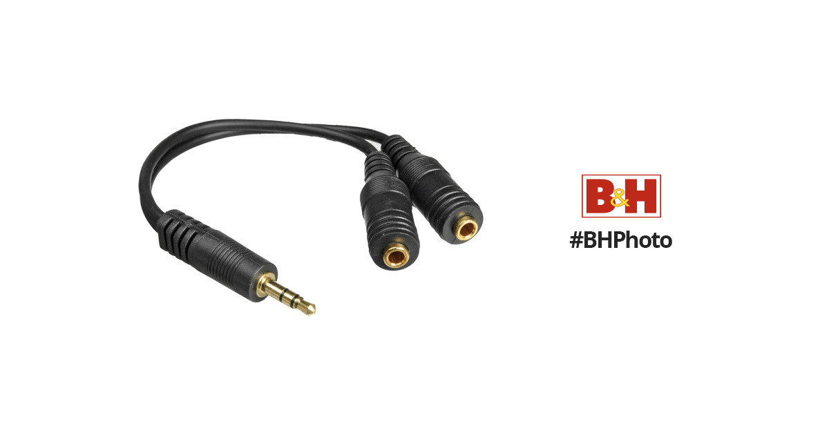 Belkin Speaker and Headphone Splitter (Black) F8V234 B&H Photo