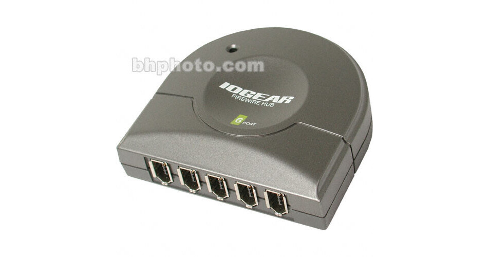 IOGEAR 6Port 6pin Compact FireWire400 Hub with AC GFH610 B&H