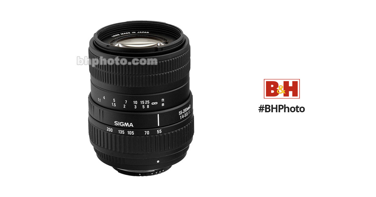 Sigma Zoom Normal-Telephoto 55-200mm f/4-5.6 DC Autofocus Lens for Nikon  Digital AF