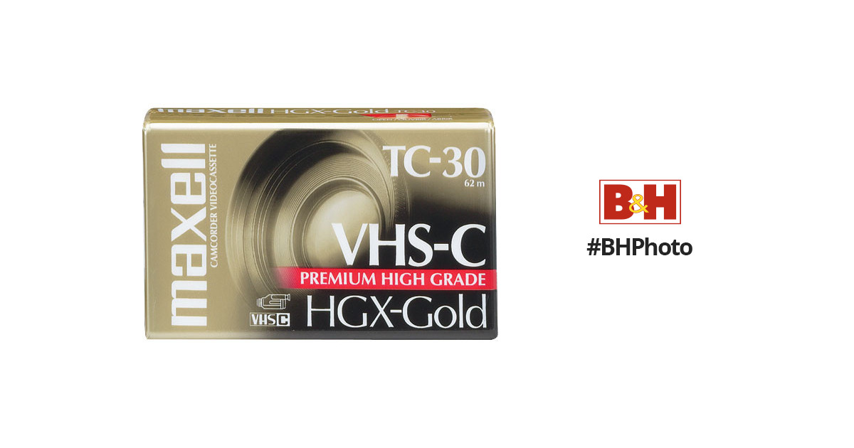 Maxell HGX-Gold TC30 VHS-C Premium High Grade Video 203010 B&H