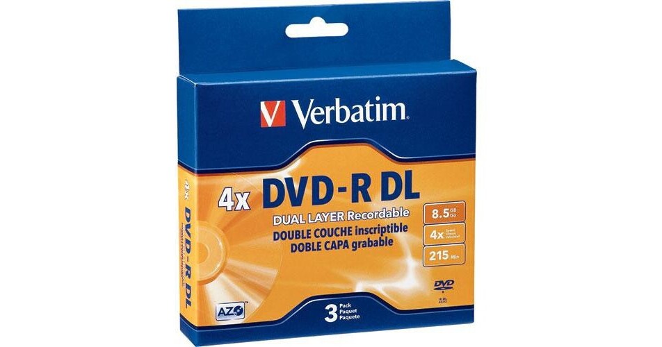 Verbatim DVD-R Dual Layer 8.5GB (3) 95165 B&H Photo Video