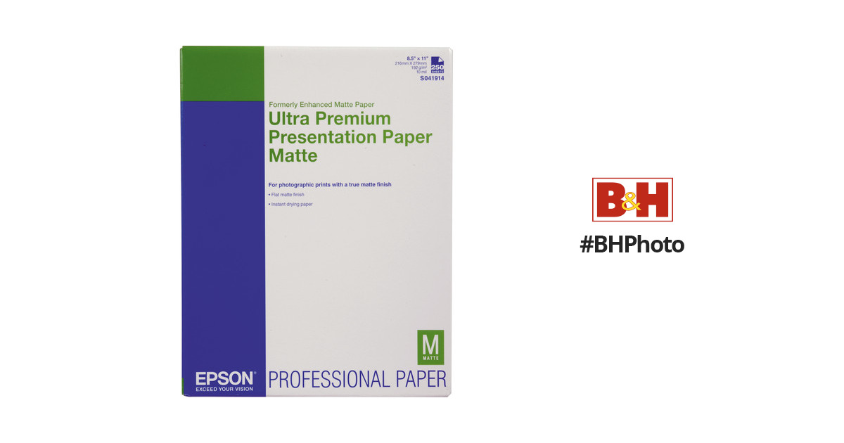 Epson Ultra Premium Presentation Paper Matte, 8.5 x 11, 50 sheets + Bonus
