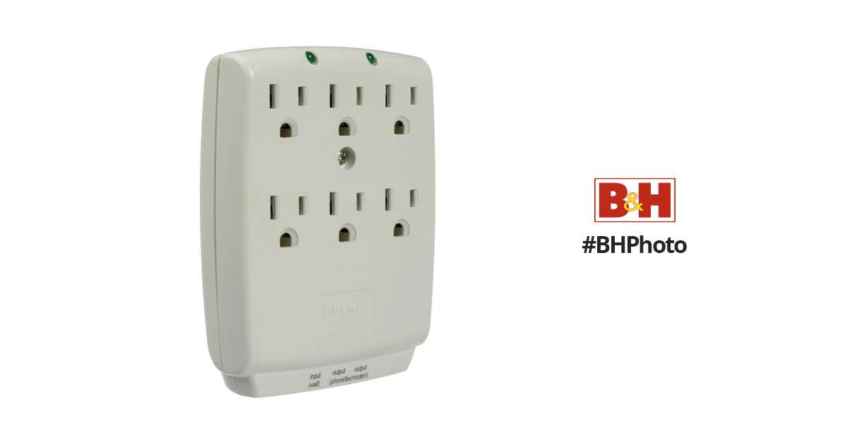 Belkin F9H620-CW 6-Outlet Wall-mount Home Ser Surge F9H620-CW