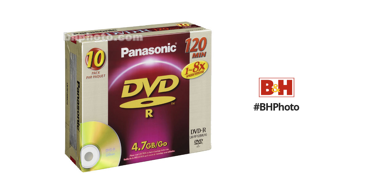 Panasonic 4.7GB (120 Minutes) 8x DVD-R Discs - 10 LM-RF120MU10