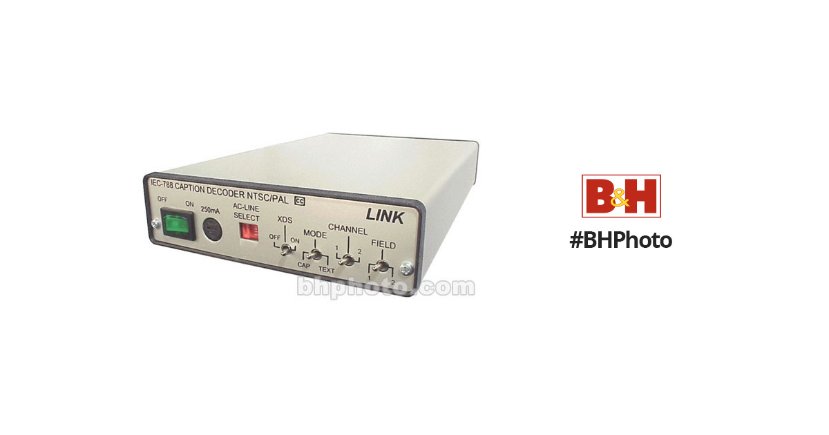 1x Link Electronics IEC-788 Closed Caption Decoder NTSC PAL COMP/BNC Y/C S-Video 