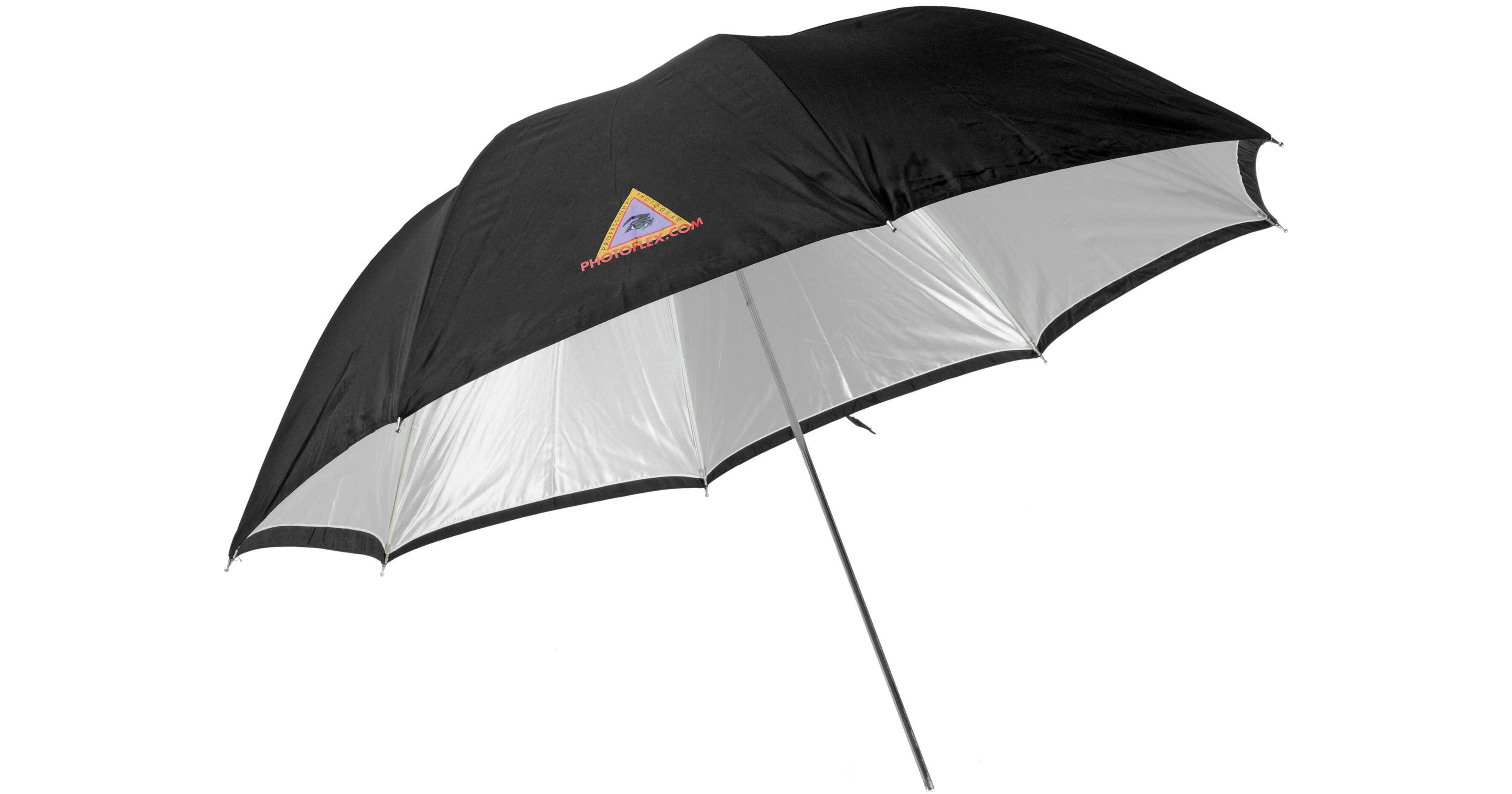 Photoflex Convertible Umbrella - White Satin with Removable Black Backing -  60