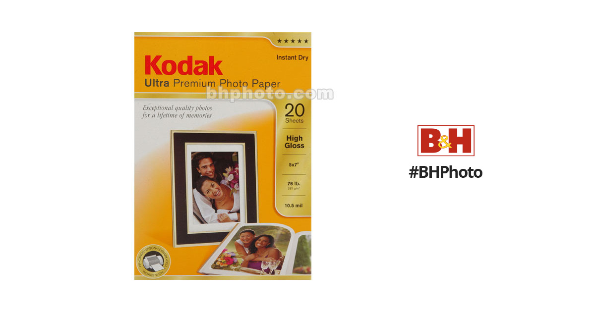 Kodak 1801711 Ultra Premium Photo Paper 5x7 High Gloss 20 Sheets+  4x6in.(80) Lot