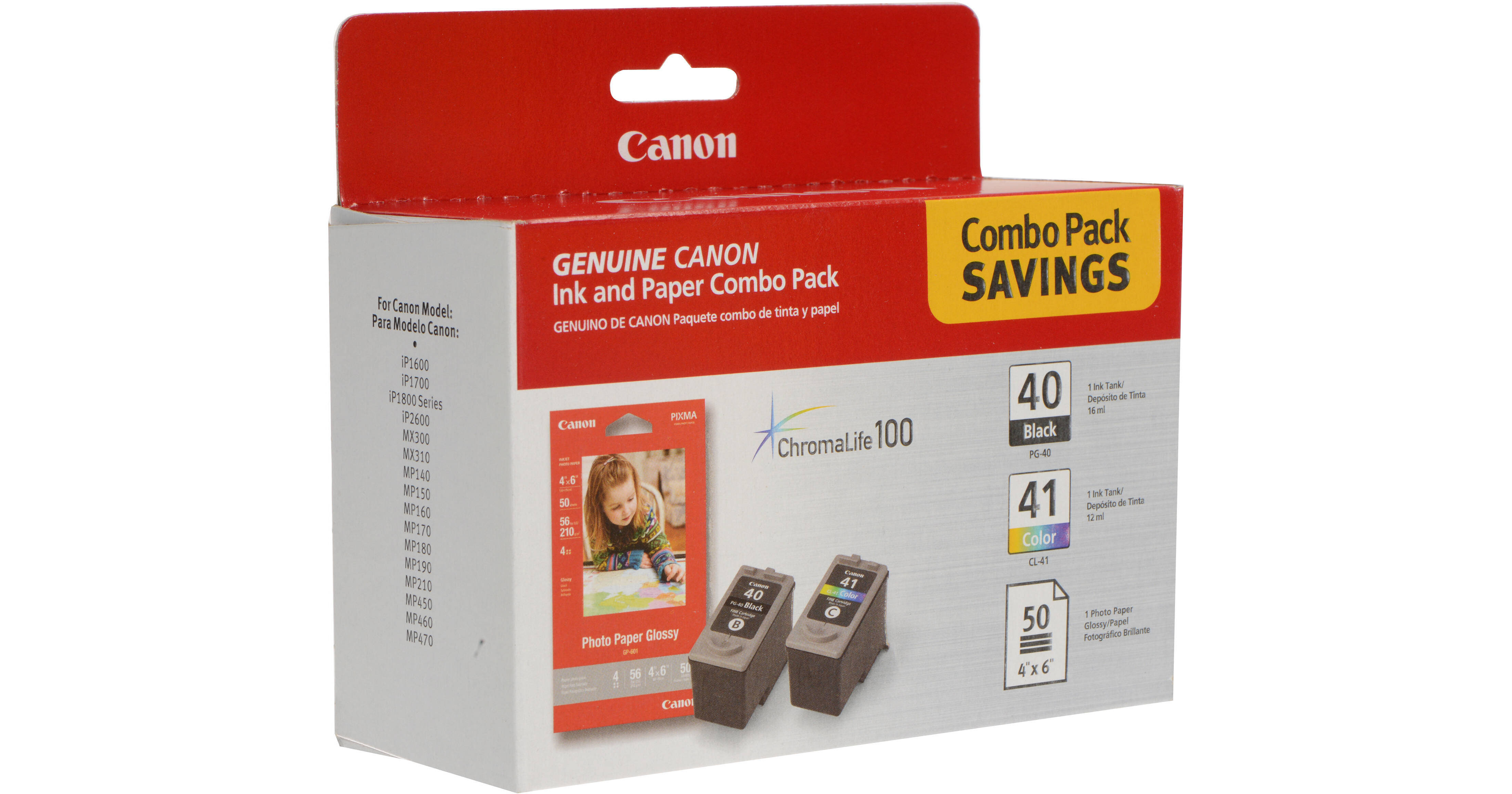 Canon PG-40 / CL-41 Ink Tank Combo Pack with GP502 Paper