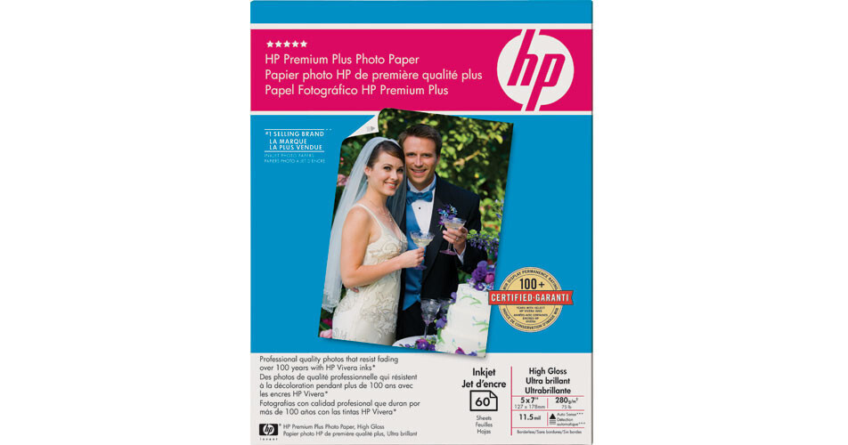 Hp Premium Plus High Gloss Photo Paper 5x7 60 Sheets Q6566a 3022