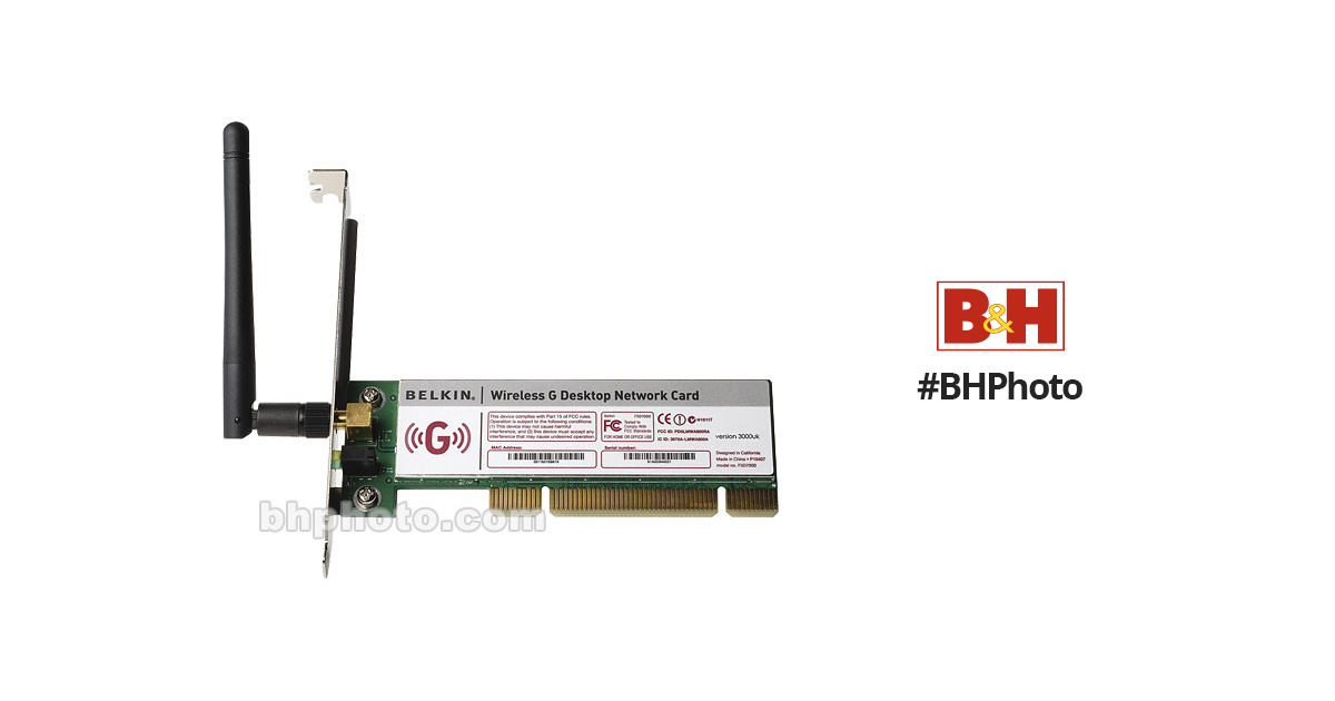 tarjeta de perfil bajo G inalámbrico Belkin F5D7000 PCI Escritorio Tarjeta de red 