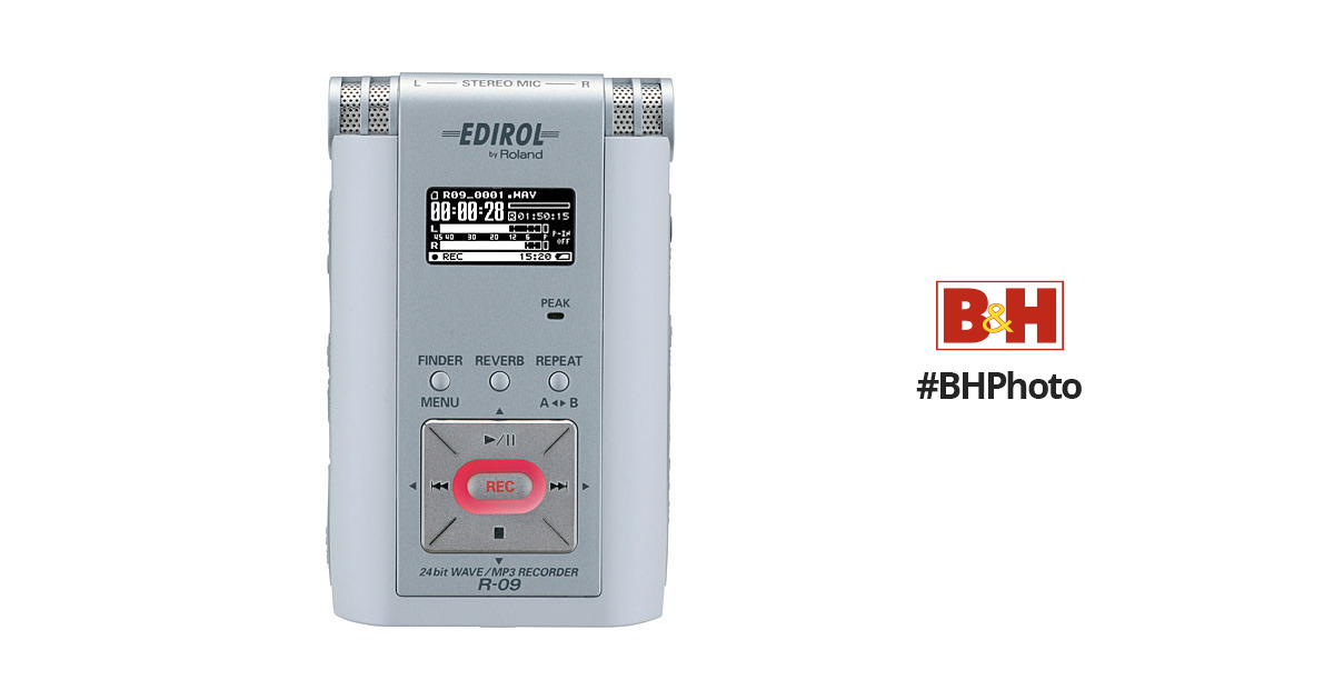 Edirol / Roland R-09 - Portable 24-Bit WAV/MP3 Audio R-09W B&H