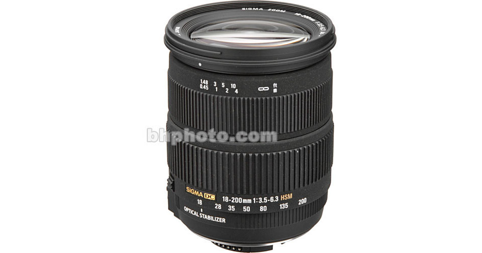 Sigma 18-200mm f/3.5-6.3 DC OS HSM Lens for Nikon Digital