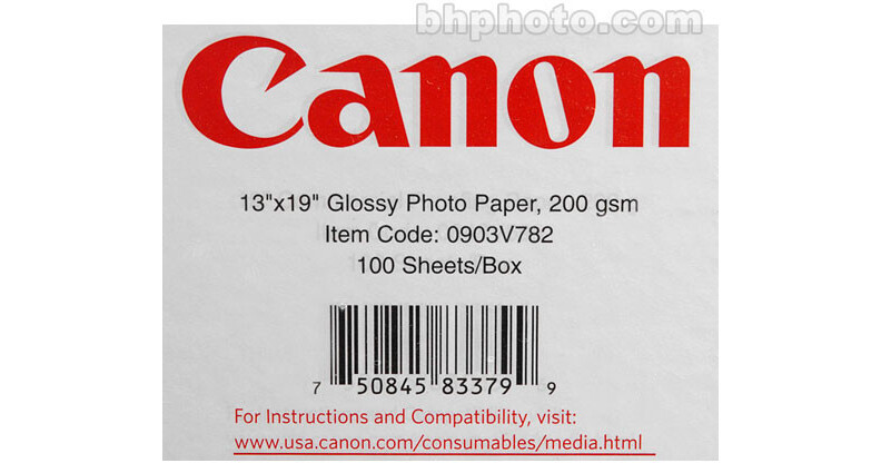 Canon Glossy Photographic Paper (200gsm) 13x19" 100 0903V782