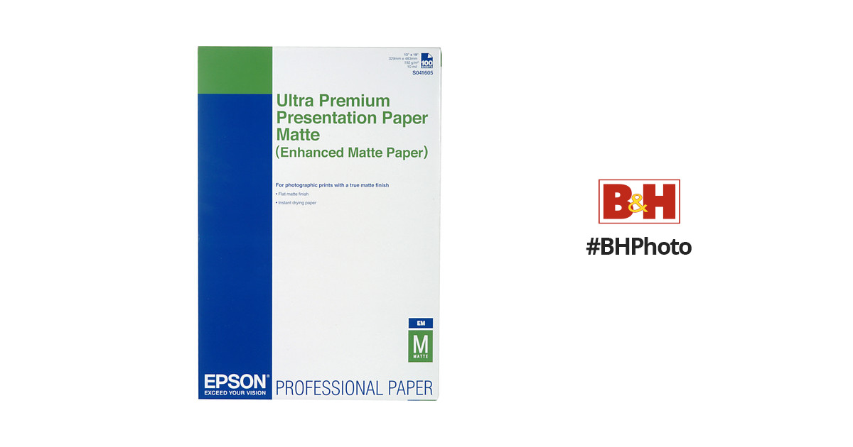 11.7x16.5 Inches, 50 Sheets Epson Premium Presentation Paper MATTE S041260 