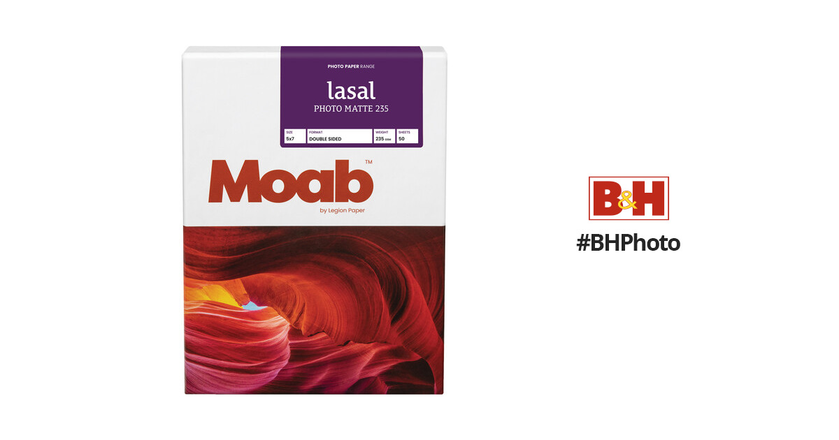 Moab Lasal Matte Photo Paper (5x7), 50 Sheets Double-Sided