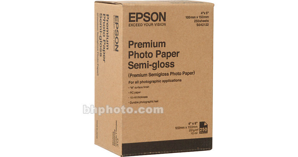 Epson Premium SemiGloss Photo Paper 4x6" 250 Sheets S042122