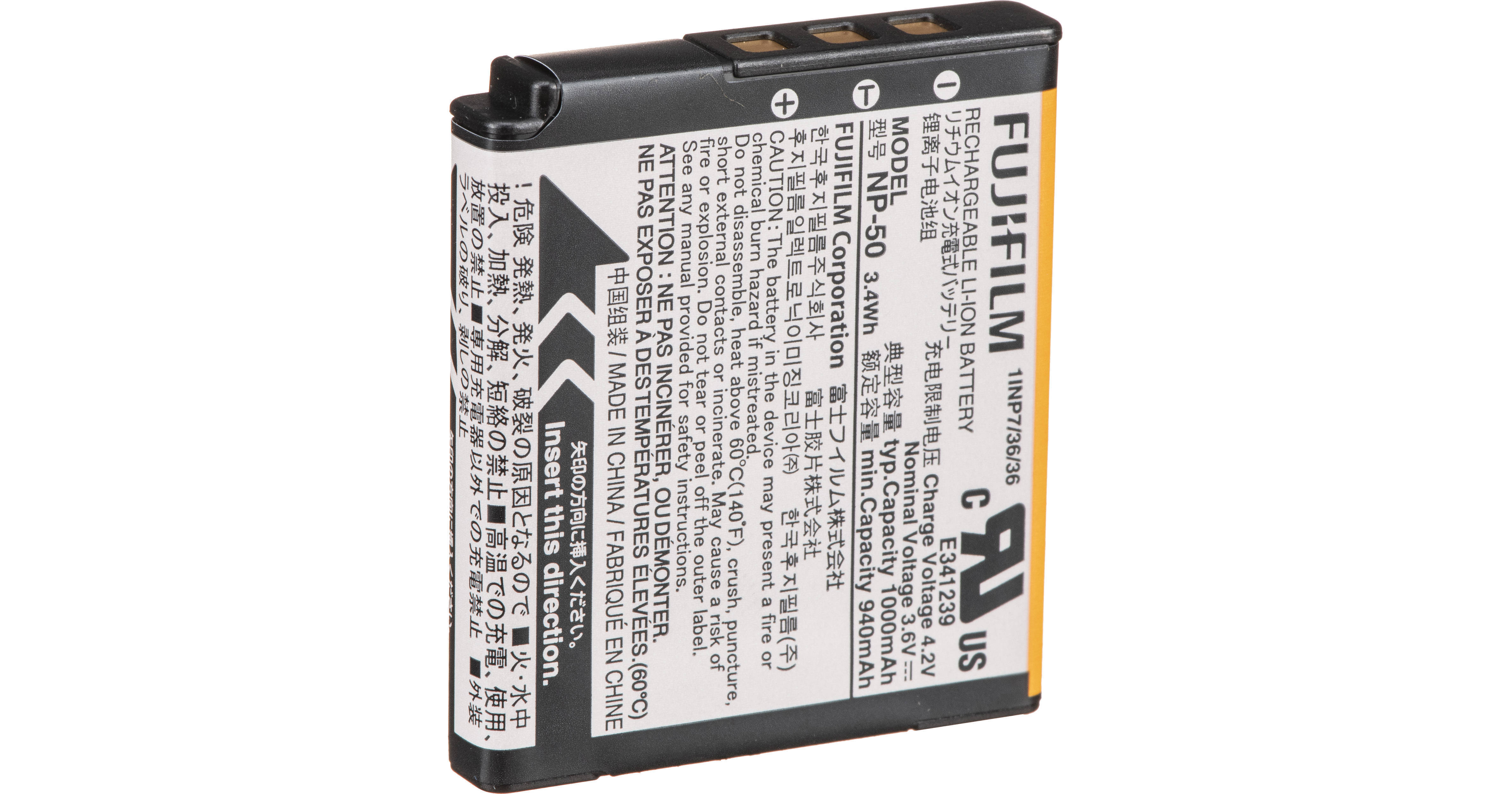 Fujifilm NP-50 Lithium-Ion Battery (3.7v 1000mAh) 16575069 B&H