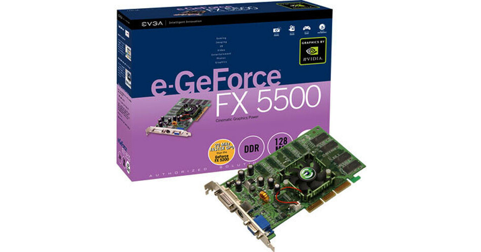 EVGA e-GeForce FX 5500 AGP Display Card 128A8N319LX B&H Photo