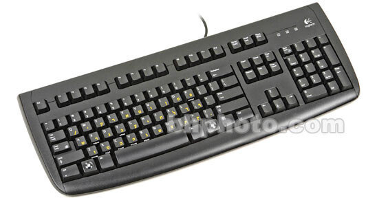 Logitech USB Keyboard with Gold Hebrew Letters 967738H B&H Photo