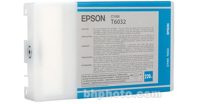 Epson T603200 Cyan UltraChrome K3 Ink Cartridge (220 ml)