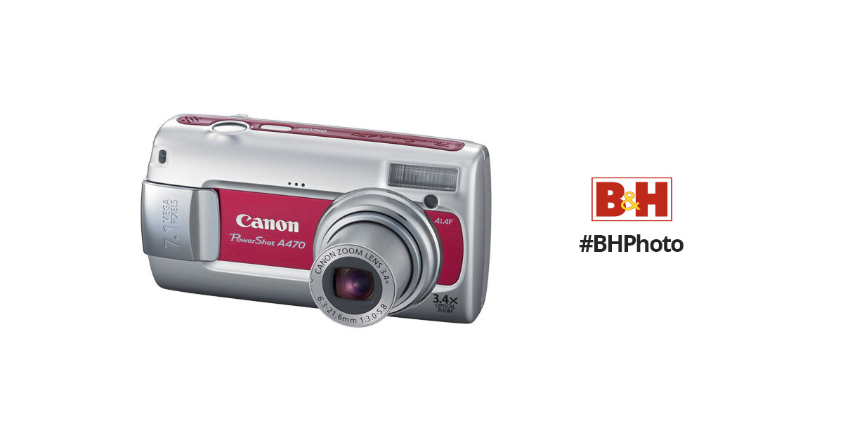 Canon Powershot A470 Digital Camera (Red) 2507B001 B&H Photo