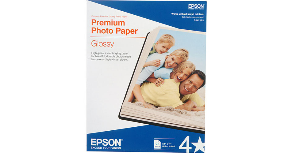 Epson Premium Photo Paper Glossy (8.5 x 11", 25 Sheets) S042183
