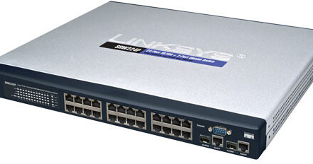 Linksys 24-Port 10/100 + 2-Port Gigabit Switch SRW224P B&H Photo