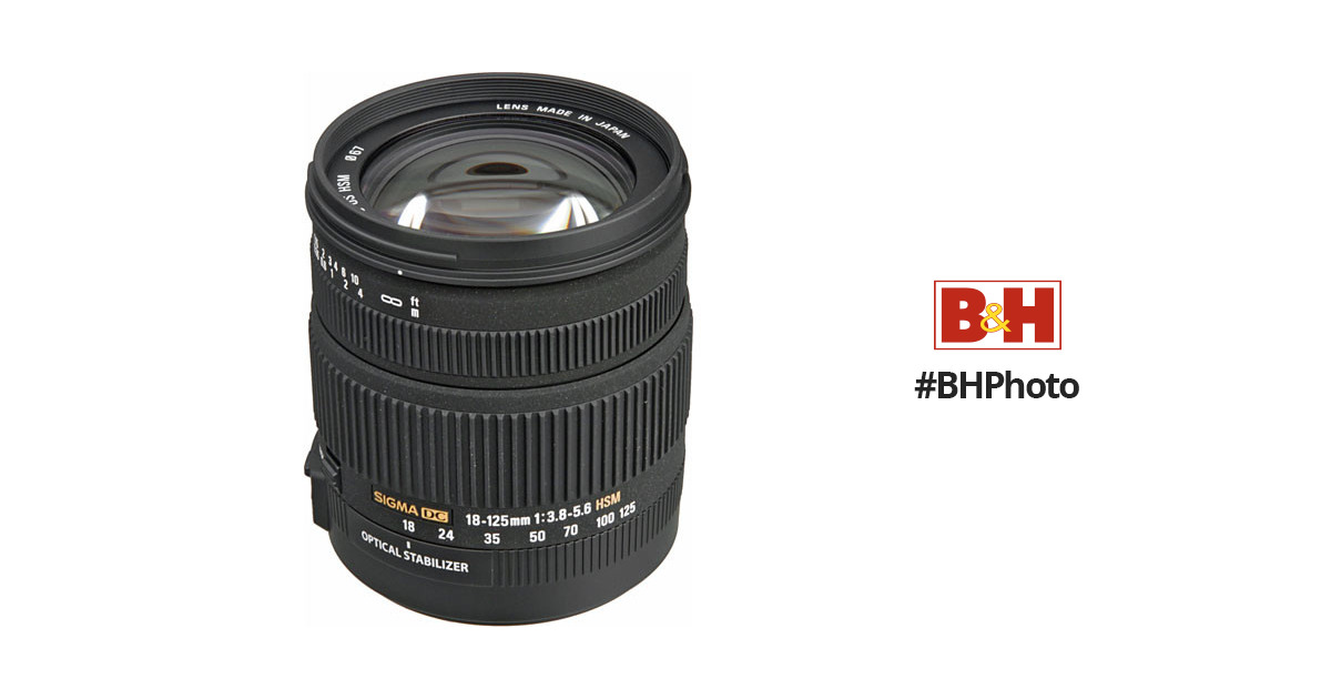 Sigma 18-125mm f/3.8-5.6 DC OS HSM Lens for Nikon Digital 853306