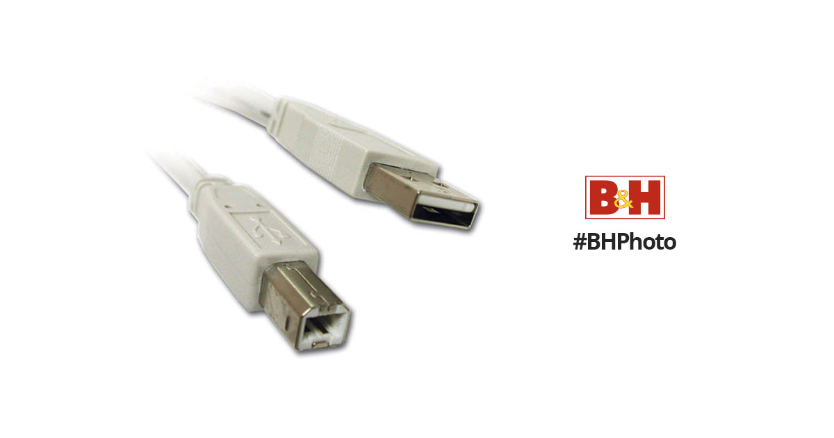 C2G USB 2.0 Type-A Male to Type-B Male Cable (16.4', White)