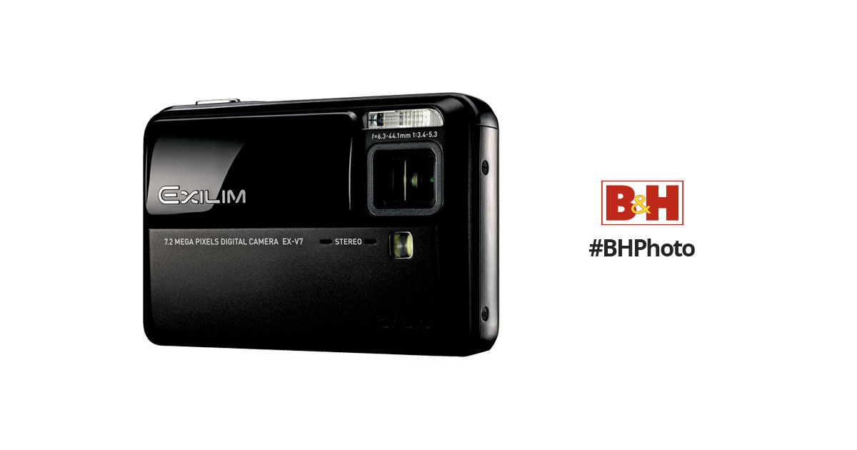 Casio Exilim Hi-Zoom EX-V7 Digital Camera (Black) EX-V7-BK BH