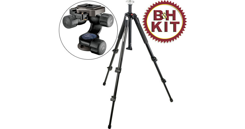 Manfrotto 055XB Classic Aluminum Tripod Legs (Black) with 460MG