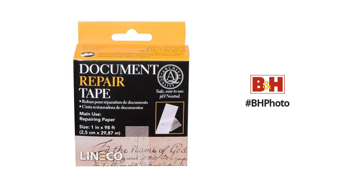 Lineco Document Repair Tape (1 x 98') 533-0198 B&H Photo Video