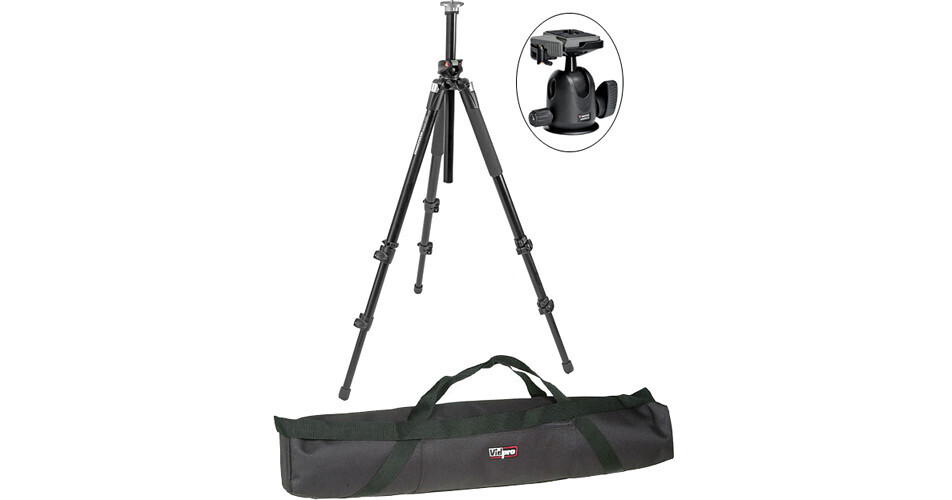Manfrotto 055XPROB Pro Tripod Legs (Black) with 496RC2 Compact