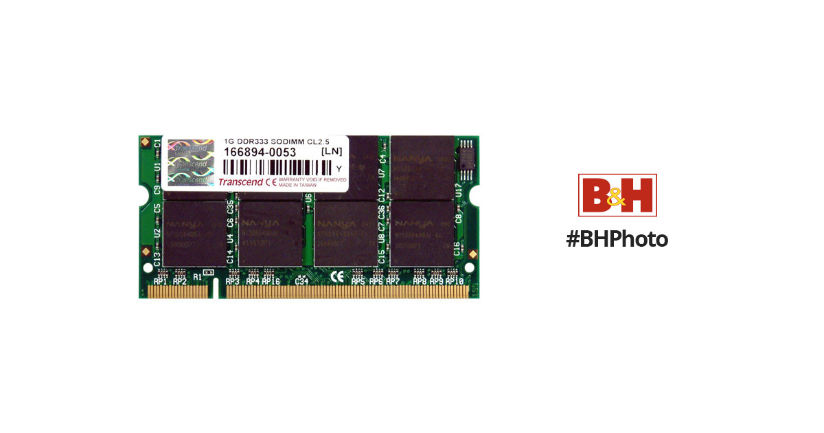 Transcend 1GB SO-DIMM Memory for Notebook TS128MSD64V3A B&H
