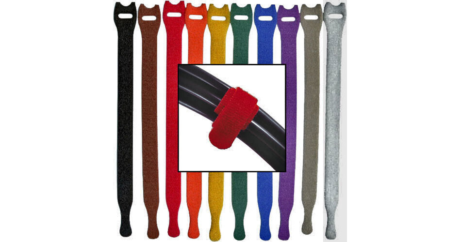 Rip-Tie hook and loop Cable Ties. Rainbow 10 Pack 1/2 x 12 Y-12