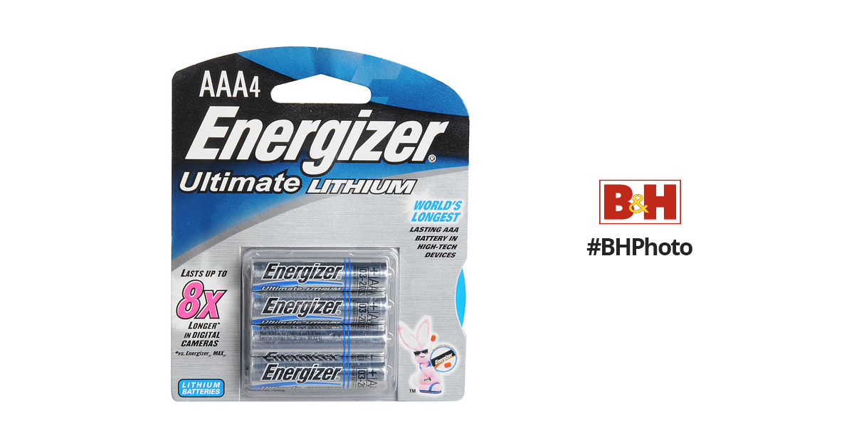 Energizer Ultimate Lithium AA Batteries 57-EULAA4D B&H Photo