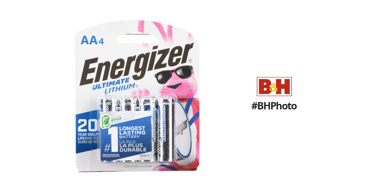Energizer Ultimate Lithium AA Batteries 57-EULAA4D B&H Photo