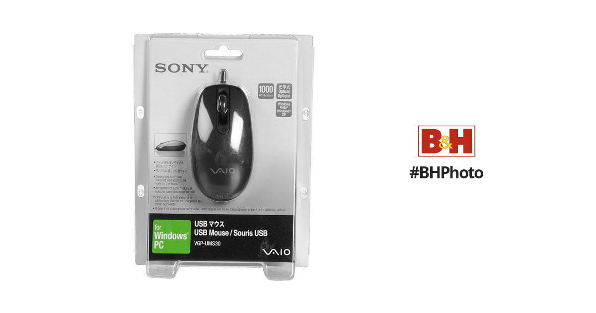 Sony VGP-UMS30/B VAIO USB Mouse (Black) VGPUMS30/B B&H Photo