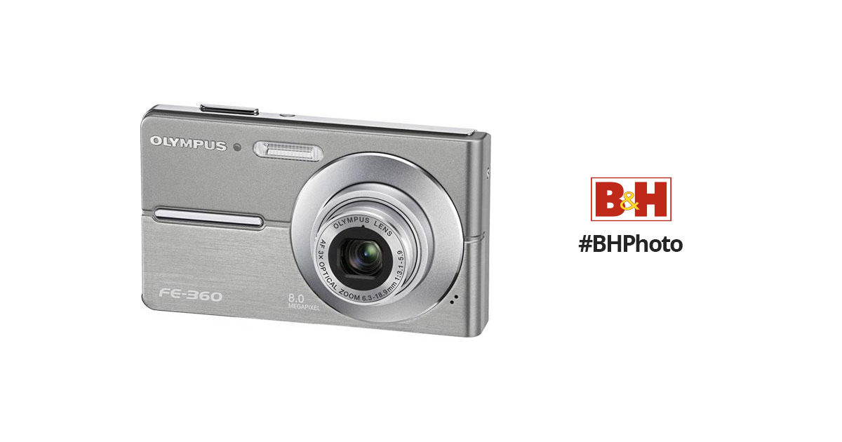 Olympus FE-360 Digital Camera (Silver) 226525 B&H Photo Video