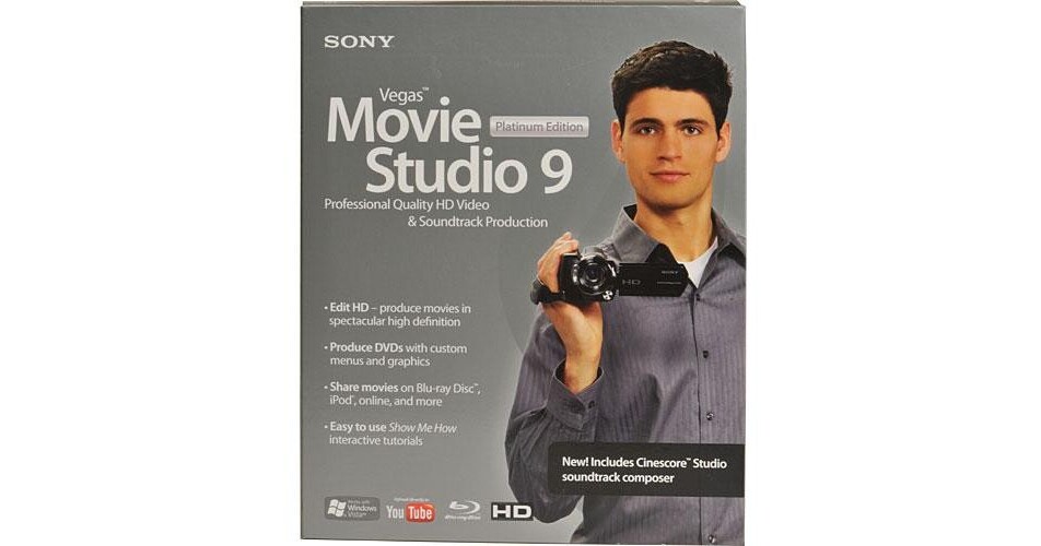 Sony Vegas Movie Studio 9 Platinum Edition Video SPVMS9000 B&H