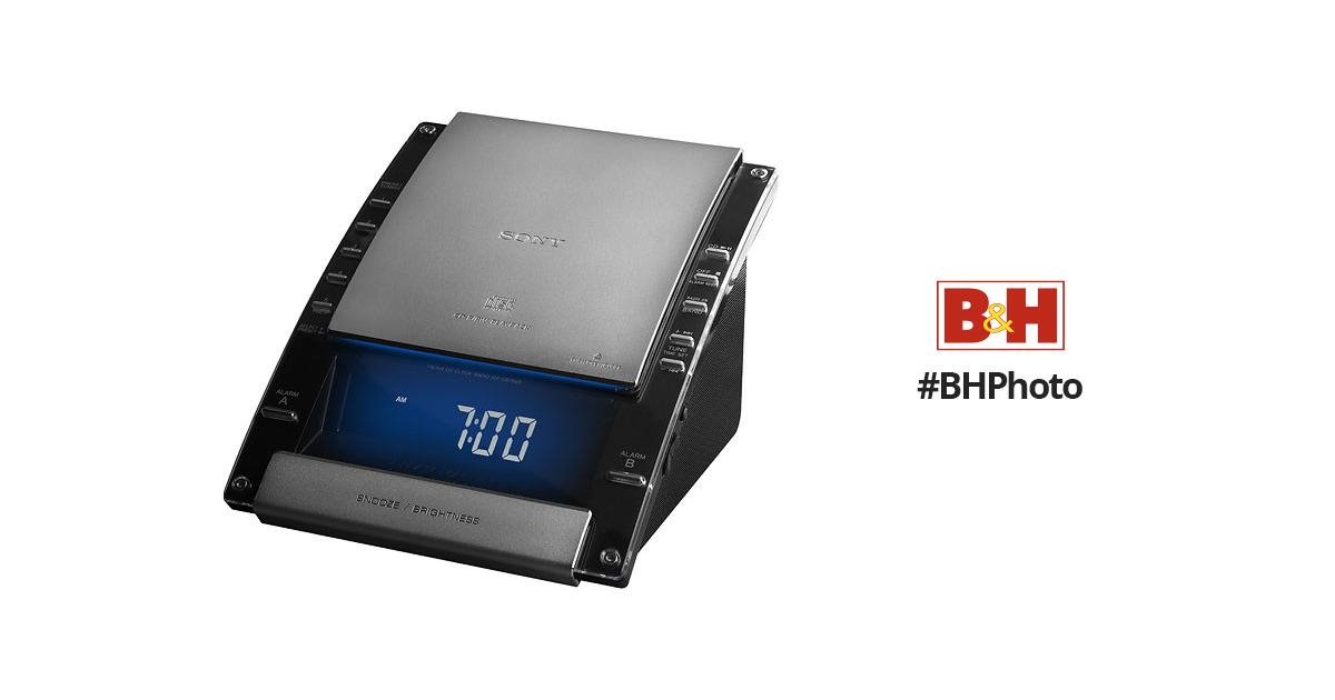 Sony ICF-CD7000BLK AM/FM/CD Clock Radio (Black) ICFCD7000BLK B&H
