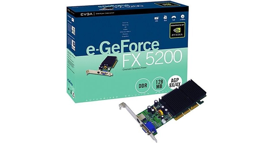 EVGA E-GeForce FX 5200 AGP Display Card 128A8N303L2 B&H Photo