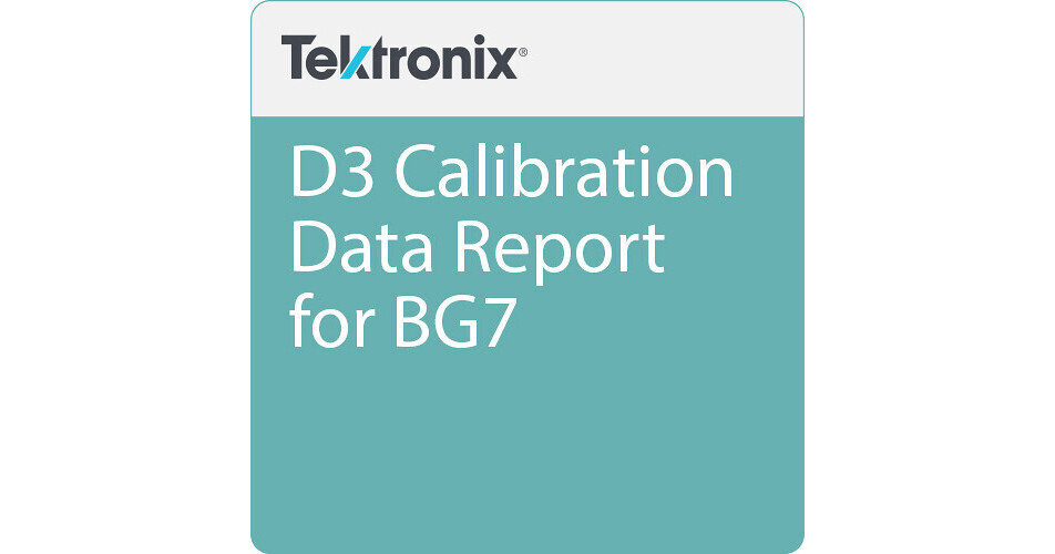 Telestream D3 Calibration Data Report for BG7 BG7 D3 B&H Photo