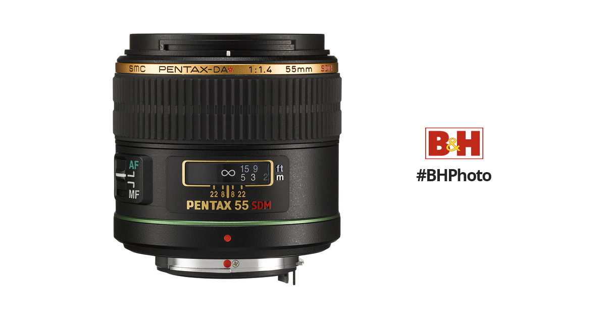 Pentax Telephoto 55mm f/1.4 DA* SDM Autofocus Lens 21790 B&H