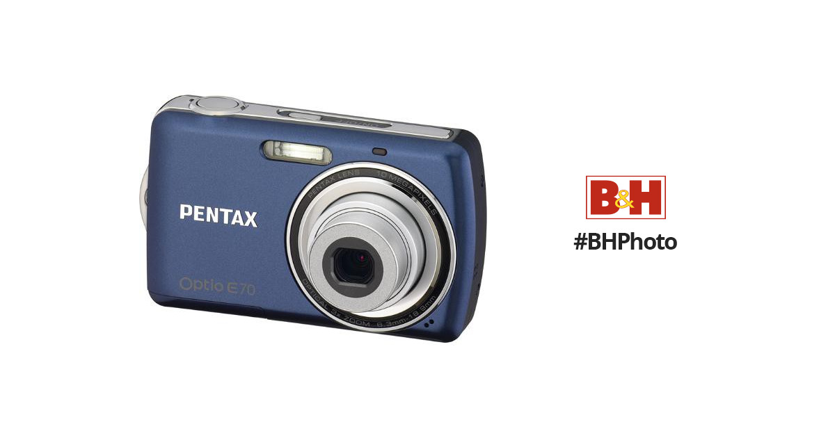 Pentax Optio E70 Digital Camera (Deep Blue) 17477 B&H Photo Video